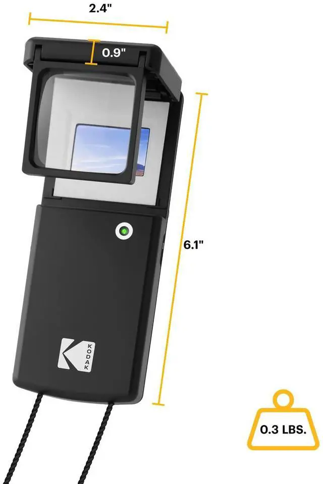 Alt view image 6 of 7 - KODAK Magnifying Lighted Slide Viewer, Compact Portable 1.8x LED Backlight for Vintage 35mm Film Slides, Battery Operated, Neck Lanyard included