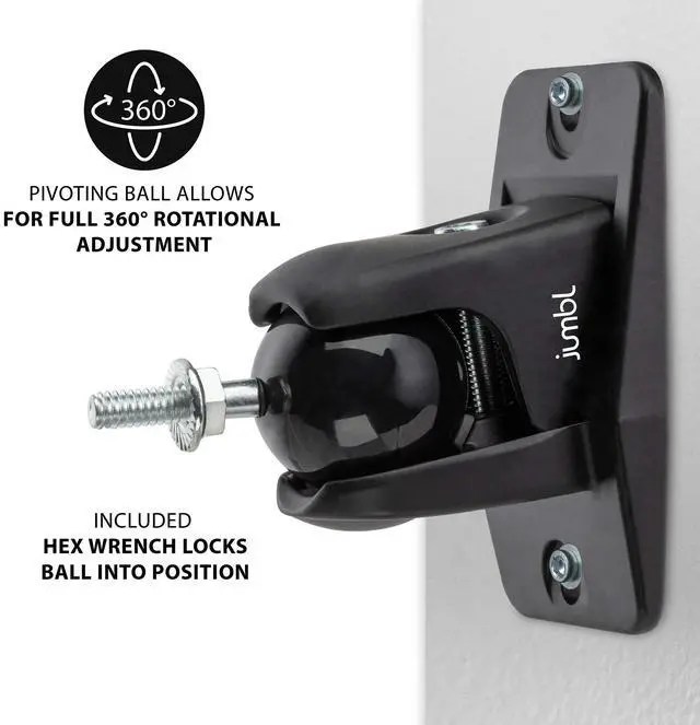 Alt view image 4 of 7 - jumbl sinsb7b progrip ultra stainless steel speaker wall mount bracket, pair of 2