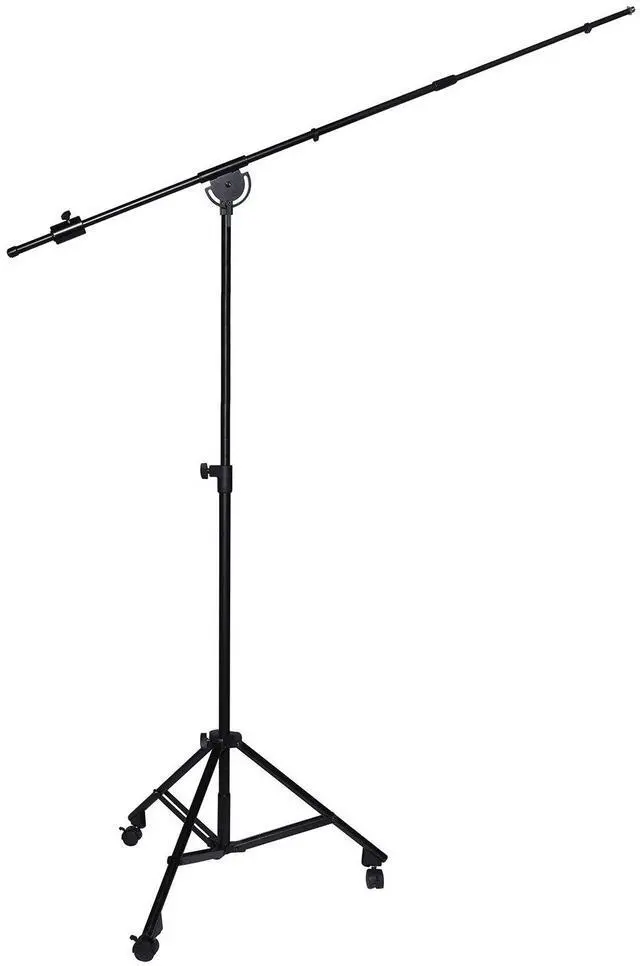 Alt view image 2 of 8 - LyxPro SMT-2 Professional Microphone Stand Heavy Duty 90 Studio Overhead Boom Stand with Rolling Casters, 87 Extra Long Telescoping Arm Mount, Foldable Tripod Legs & Adjustable Counterweight