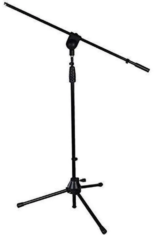 Alt view image 2 of 7 - LyxPro Microphone Stand Boom Arm Tilting Rotating Floor Podium Stage or Studio Strong Durable And Foldable Height 38.5"- 66" Extends Arm to 29 3/8" Comes With 3/8" and 5/8" mount Adapter