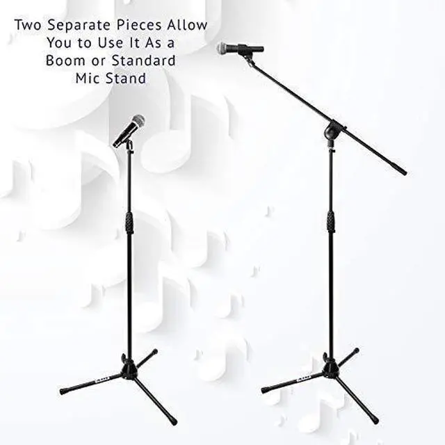 Alt view image 3 of 7 - LyxPro Microphone Stand Boom Arm Tilting Rotating Floor Podium Stage or Studio Strong Durable And Foldable Height 38.5"- 66" Extends Arm to 29 3/8" Comes With 3/8" and 5/8" mount Adapter