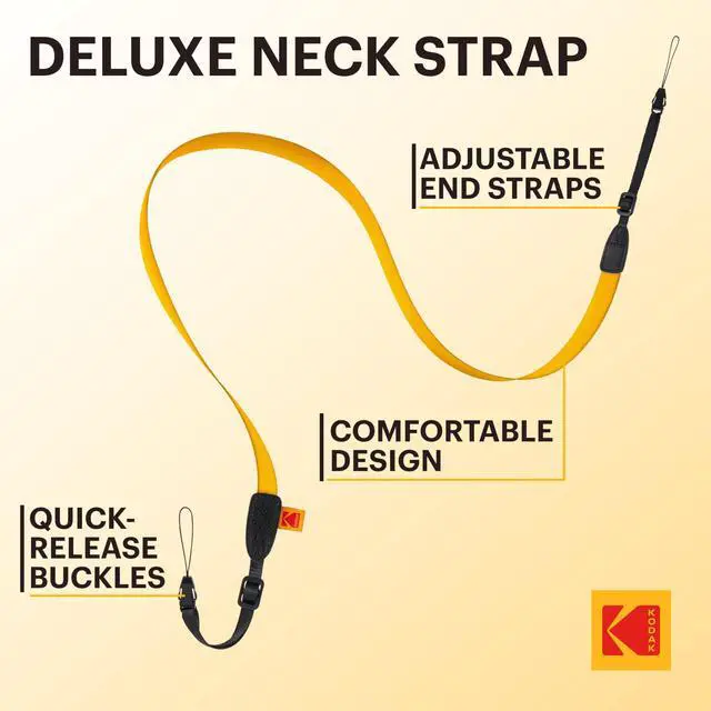 Alt view image 2 of 7 - Kodak Deluxe Neck Strap Color Kit, Comfortable & Detachable Camera Straps, Compatible with Kodak Smile + Instant Camera, 6 Color Pack (White, Black, Pink, Green, Blue, and Hot Pink)