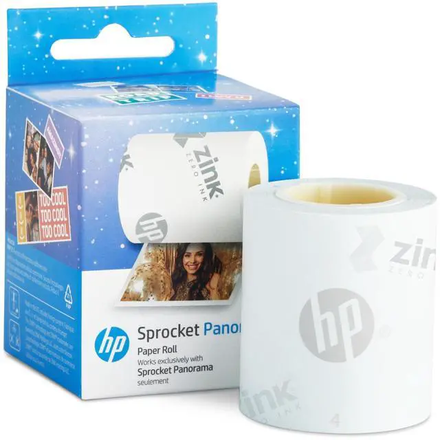 Alt view image 2 of 7 - HP Sprocket Panorama Instant Portable Color Printer (White) 2 x .5- 9 Zink Sticky-Backed Paper -Create Personalize Prints, Photobooth Strips, Labels & Custom Designs in the App