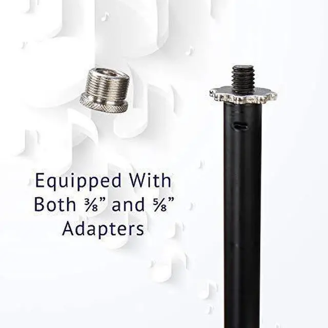 Alt view image 7 of 7 - LyxPro Microphone Stand Boom Arm Tilting Rotating Floor Podium Stage or Studio Strong Durable And Foldable Height 38.5"- 66" Extends Arm to 29 3/8" Comes With 3/8" and 5/8" mount Adapter