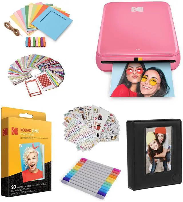 Alt view image 6 of 7 - Kodak Step Instant Color Photo Printer with Bluetooth/NFC, ZINK Technology & Kodak App for iOS & Android (Pink) Starter Bundle