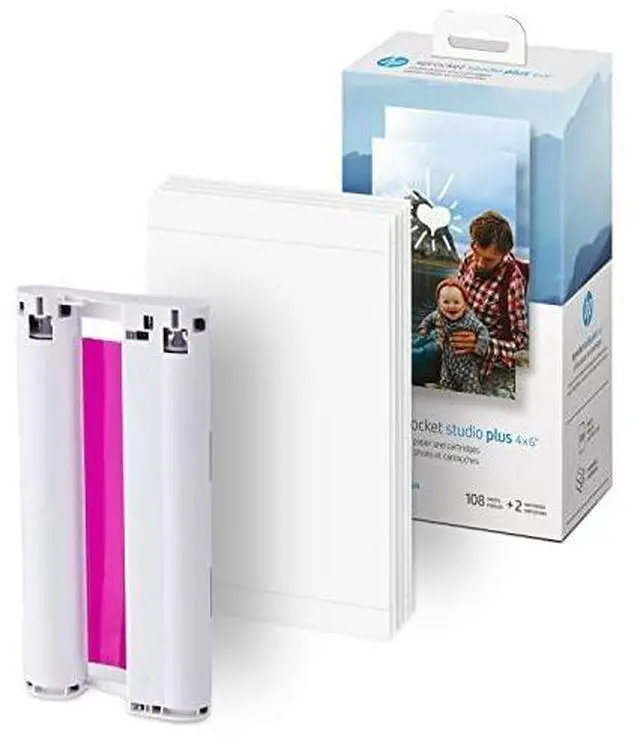 Alt view image 6 of 6 - HP Sprocket Studio Plus 4x6 Instant Photo Printer  Bundle: Photo Album, Markers, Photo Paper, and Stickers.,White