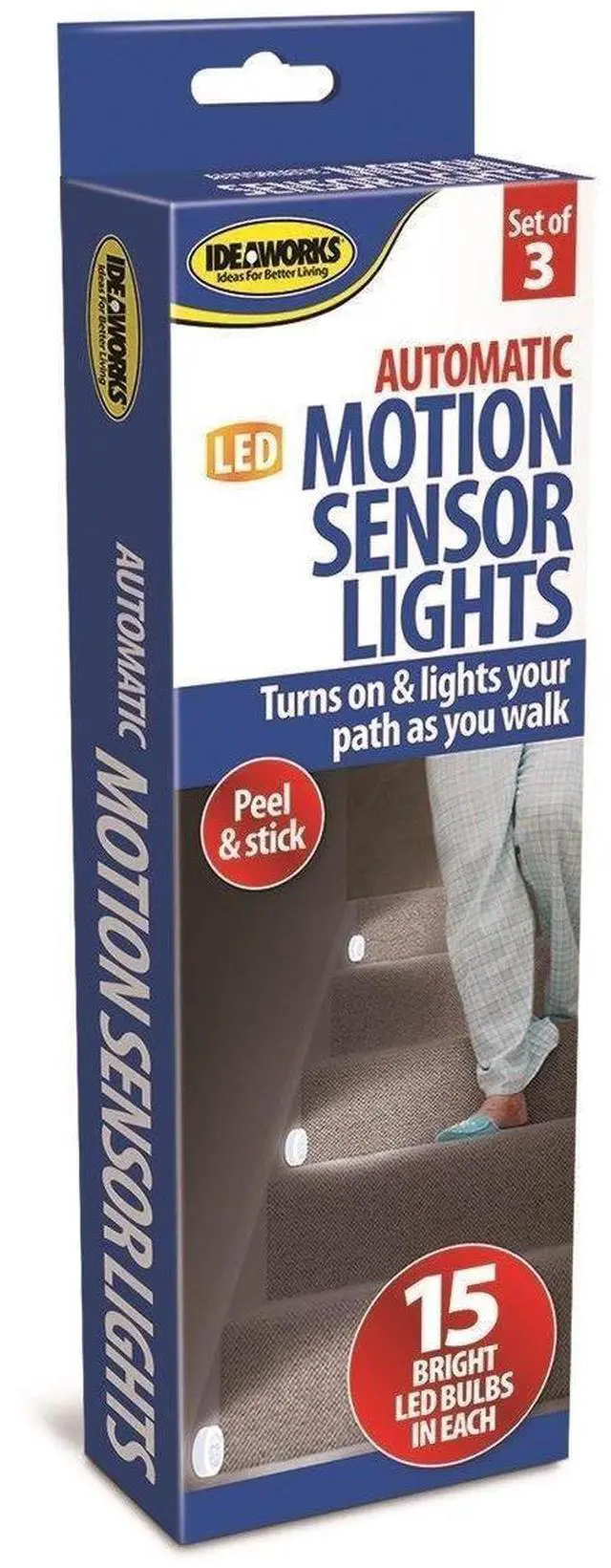 Alt view image 2 of 2 - 3 Motion Sensor Lights Stairs Path Night LED Automatic Hall Hallway Bathroom New