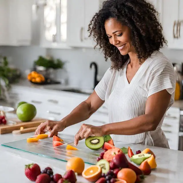 Alt view image 6 of 7 - Jumbl Clear Acrylic Non-Slip Cutting Board with Counter Lip, Extra Large Size 16" x 18" for Countertop Protection, Kitchen Essential