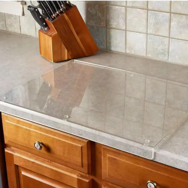 Alt view image 7 of 7 - Jumbl Clear Acrylic Non-Slip Cutting Board with Counter Lip, Extra Large Size 16" x 18" for Countertop Protection, Kitchen Essential