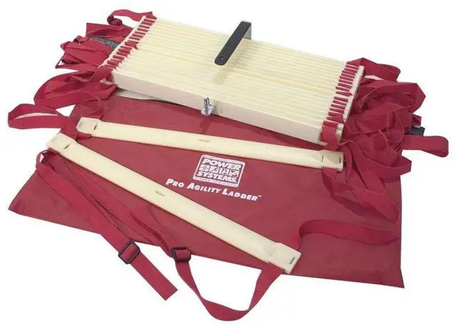 Main image of Power Systems Pro Adjustable Slat Agility Ladder Kit, Includes Two 15-Foot x 20 Inch Connectable Ladders, Red/White (30650)