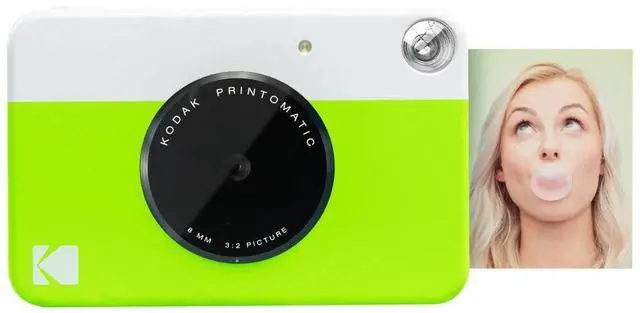 Alt view image 5 of 7 - Kodak Printomatic Instant Camera (Green) Art Bundle + Zink Paper (20 Sheets) + 8x8 Cloth Scrapbook + 12 Twin Tip Markers + 100 Border Stickers + 6 Decorative Scissors + Washi Tape