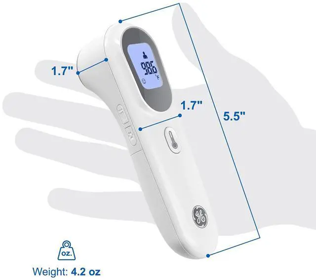 Alt view image 6 of 6 - GE No-Touch Digital Forehead Thermometer for Adults, Kids and Babies, Non-Contact 2-in-1 Infrared Temperature Scanner, Instant Accurate Reading, LCD Screen, 1-Button Operation & Fever Alert (TM3000)