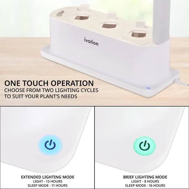 Alt view image 3 of 7 - Ivation 3-Pod Indoor Hydroponics Growing System Kit with LED Grow Light, Herb Garden planter for Herbs, Vegetables, Plants Flowers and Fruit