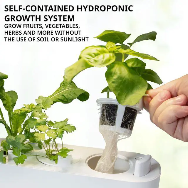 Alt view image 6 of 7 - Ivation 3-Pod Indoor Hydroponics Growing System Kit with LED Grow Light, Herb Garden planter for Herbs, Vegetables, Plants Flowers and Fruit