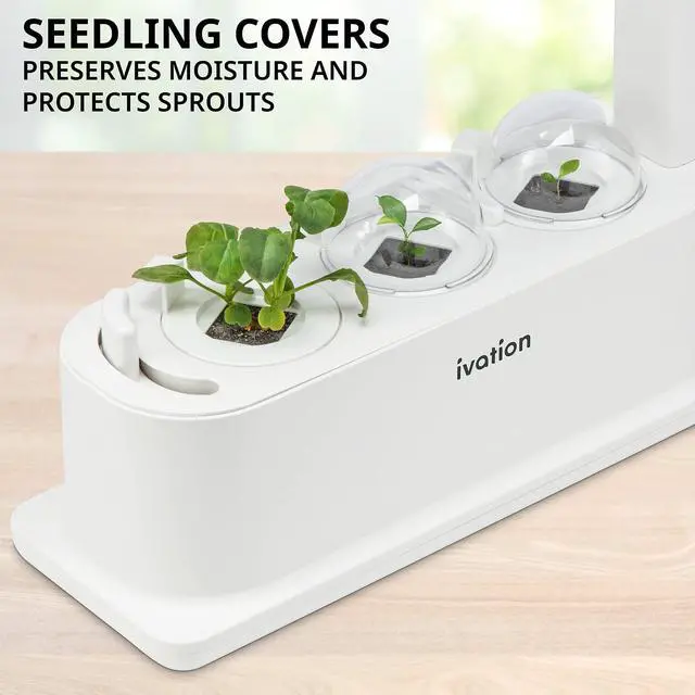 Alt view image 5 of 7 - Ivation 3-Pod Indoor Hydroponics Growing System Kit with LED Grow Light, Herb Garden planter for Herbs, Vegetables, Plants Flowers and Fruit