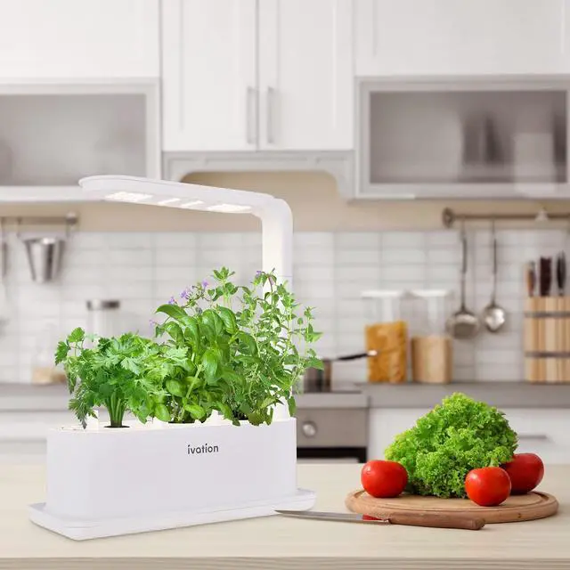 Alt view image 7 of 7 - Ivation 3-Pod Indoor Hydroponics Growing System Kit with LED Grow Light, Herb Garden planter for Herbs, Vegetables, Plants Flowers and Fruit