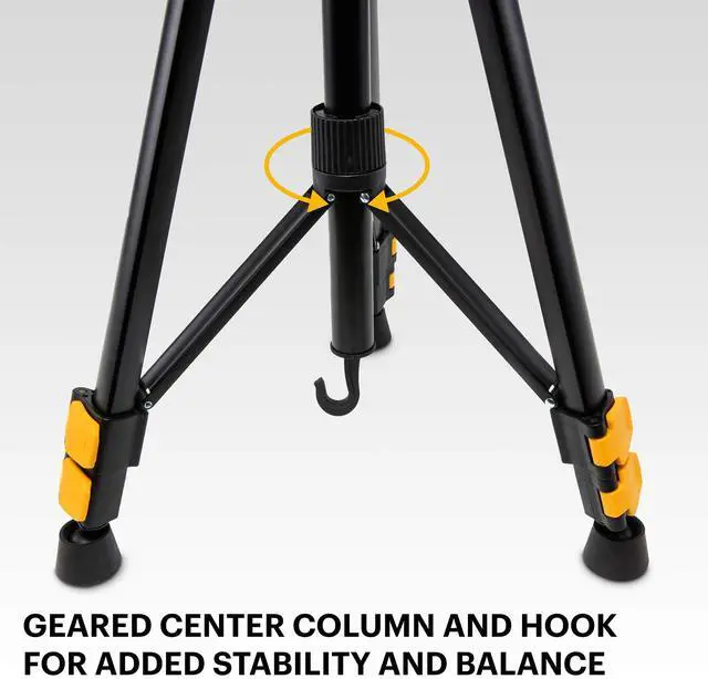 Alt view image 6 of 7 - KODAK PhotoGear 62" Lightweight Tripod | Compact 3-Section Flip-Lock Aluminum Tripod Adjusts 22-62, QuickRelease Plate, Smartphone Adapter & 1/4 to 3/8 Screw, Bubble Level, Carry Case, E-Guide