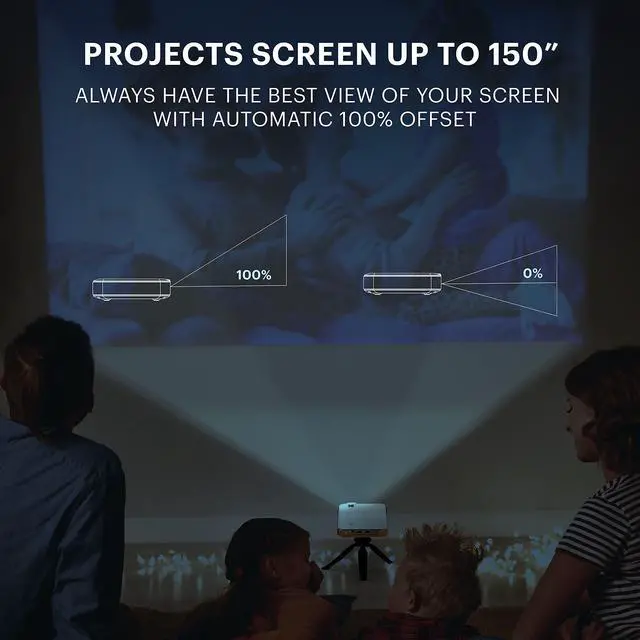 Alt view image 3 of 7 - KODAK Luma 400 Portable HD Smart Projector | Wi-Fi, Bluetooth, HDMI & USB Compatible Mini Home Theater System Up to 150 | 720p Native Resolution (4K), 200 ansi Lumens | Tripod Included