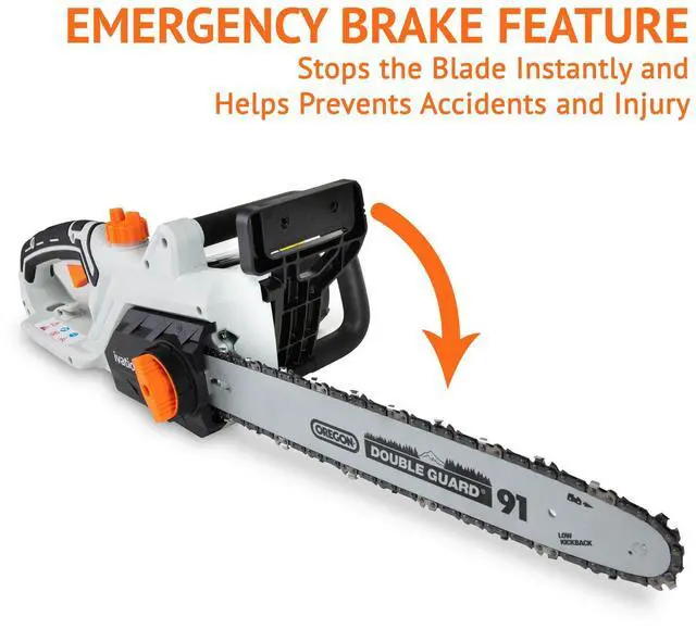 Alt view image 4 of 7 - Ivation Electric Chainsaw 16-Inch 15.0 AMP with Auto oiling, Automatic Tension & Chain Break,Corded, Powerful Oregon Chain, Includes Bonus Oil Bottle