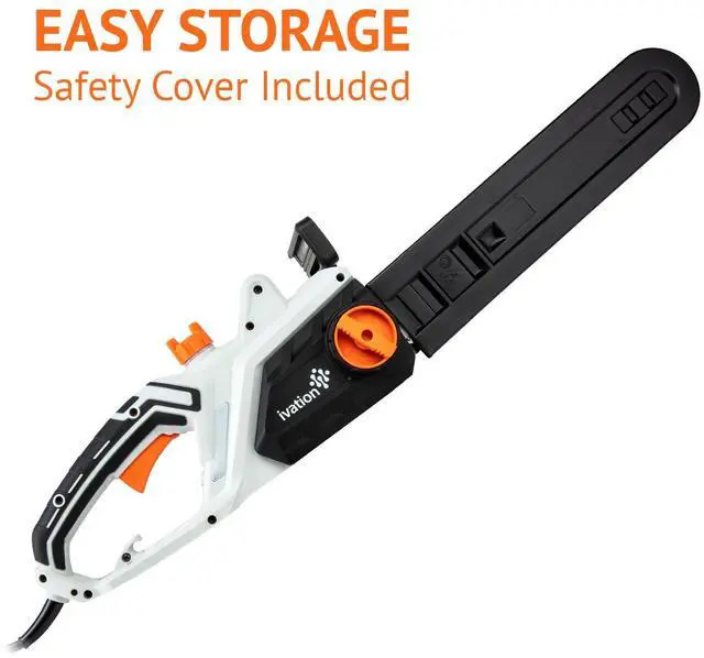 Alt view image 6 of 7 - Ivation Electric Chainsaw 16-Inch 15.0 AMP with Auto oiling, Automatic Tension & Chain Break,Corded, Powerful Oregon Chain, Includes Bonus Oil Bottle