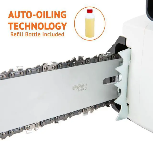 Alt view image 7 of 7 - Ivation Electric Chainsaw 16-Inch 15.0 AMP with Auto oiling, Automatic Tension & Chain Break,Corded, Powerful Oregon Chain, Includes Bonus Oil Bottle
