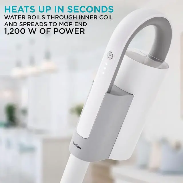 Alt view image 4 of 7 - Ivation 2-in-1 Steam Mop & Cleaning Kit | 10-Piece Indoor/Outdoor Cleaner w/ Detachable Handheld Pump Steamer, Extension Rod for Floors & Windows, Microfiber Pads & Brushes | Fast 25-Second Heat Time