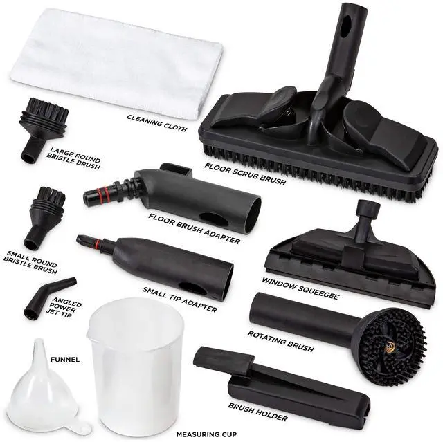 Alt view image 2 of 5 - Ivation Replacement Parts for IVASTEAMR20 Canister Steam Cleaner - Parts Include Rotary brush, Nozzle, Small Round Brush, Big Round Brush, Window Brush, Floor Brush, Floor brush and More