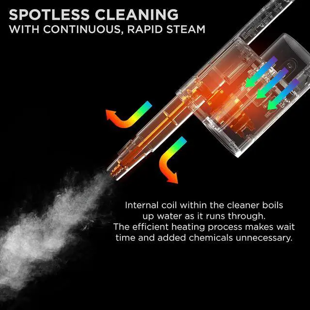 Alt view image 7 of 7 - Ivation 2-in-1 Steam Mop & Cleaning Kit | 10-Piece Indoor/Outdoor Cleaner w/ Detachable Handheld Pump Steamer, Extension Rod for Floors & Windows, Microfiber Pads & Brushes | Fast 25-Second Heat Time