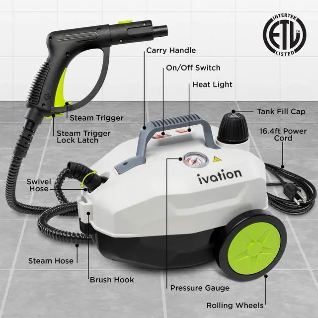 Alt view image 3 of 5 - Ivation Replacement Parts for IVASTEAMR20 Canister Steam Cleaner - Parts Include Rotary brush, Nozzle, Small Round Brush, Big Round Brush, Window Brush, Floor Brush, Floor brush and More