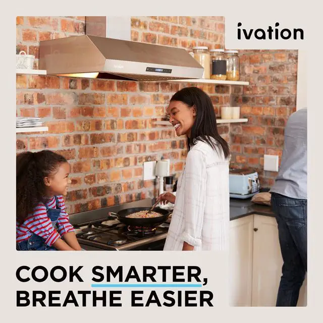 Alt view image 7 of 7 - Ivation 30 Under Cabinet Range Hood - 600 CFM - 3-Way Venting - Built-In LED Light & Clock - Auto-Off Fan Timer - Dishwasher Safe Stainless Steel Baffle Filters