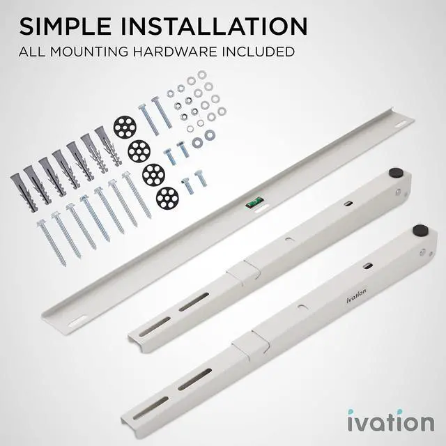 Alt view image 2 of 6 - Ivation Split AC Mounting Bracket, Universal Heavy-Duty Outdoor Wall Mount System with Hardware & Level for Ductless Mini Split Air Conditioner Condenser & Heat Pump Units, 440 Lb. Max Capacity