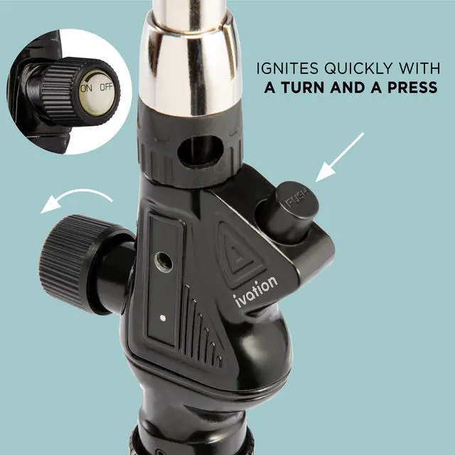 Alt view image 5 of 7 - Ivation Heavy-Duty Trigger-Start Propane Torch with Extended Flexible Neck Tube | Gas Powered Blow Torch Head with Push Ignition, Adjustable Flame | High Temps Up to 2075°F | For CGA600 Handle Tanks