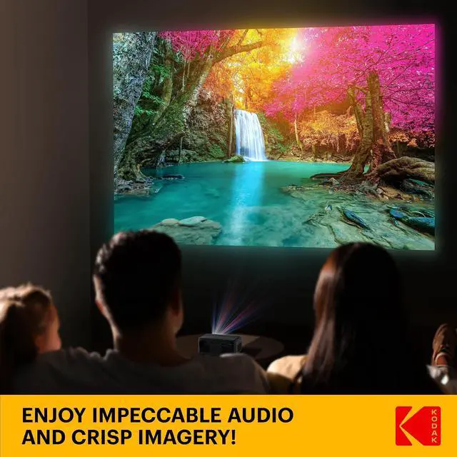 Alt view image 4 of 7 - KODAK FLIK X1 Mini Pico Projector | Portable Compact 100 Projector with Remote Control & 2W Speakers Plays Movies, TV Shows & Games | Compatible with HDMI, USB, AV, Smartphone, Firestick Black