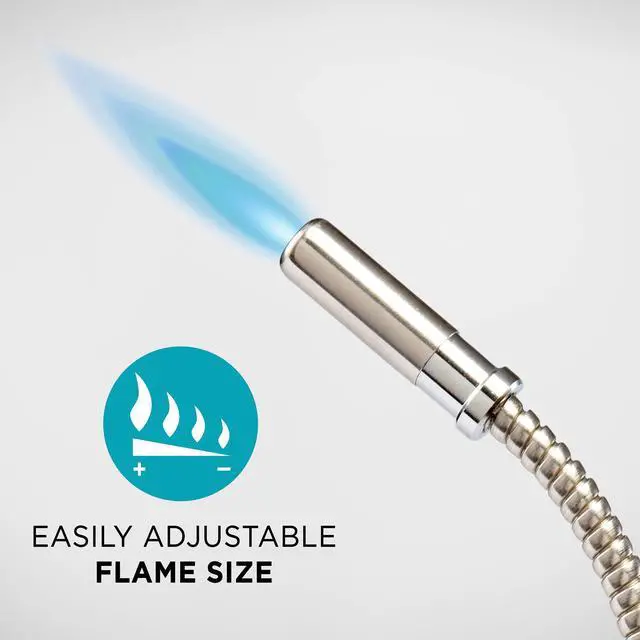 Alt view image 4 of 7 - Ivation Heavy-Duty Trigger-Start Propane Torch with Extended Flexible Neck Tube | Gas Powered Blow Torch Head with Push Ignition, Adjustable Flame | High Temps Up to 2075°F | For CGA600 Handle Tanks