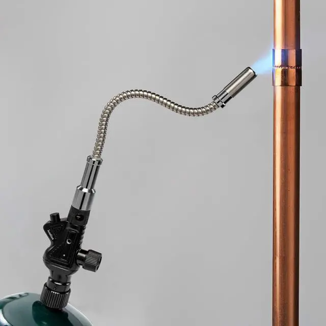 Alt view image 7 of 7 - Ivation Heavy-Duty Trigger-Start Propane Torch with Extended Flexible Neck Tube | Gas Powered Blow Torch Head with Push Ignition, Adjustable Flame | High Temps Up to 2075°F | For CGA600 Handle Tanks