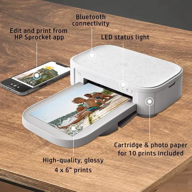 Alt view image 4 of 7 - HP Sprocket Studio Plus WiFi Printer  Wirelessly Prints 4x6 Photos from Your iOS & Android Device