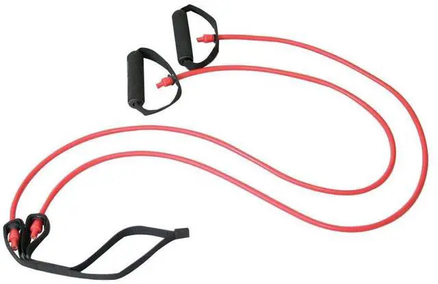 Alt view image 2 of 2 - Power Systems Double Cords are V-Shaped with 2 Padded Handles and 1 Anchor Resistance Band Level:  Heavy Light Blue 36 Inches (84655)
