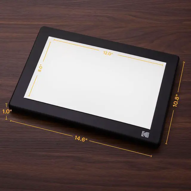 Alt view image 2 of 7 - KODAK LED Light Box 12x8 for Negatives, Slides & Film | Illuminated Board Panel & LED Light Pad for Viewing & Scanning Photos, Tattoo Drawing, Artist Sketching & Stenciling | Glare-Free, USB Powered