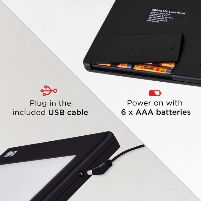 Alt view image 3 of 7 - KODAK LED Light Box 5x4 for Negatives, Slides & Films | Illuminated Board Panel for Viewing & Scanning Photos, Tattoo Drawing, Artist Sketching, Stenciling & More | Glare-Free, Battery & USB Powered