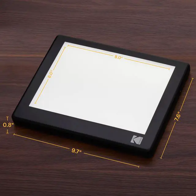 Alt view image 2 of 7 - KODAK LED Light Box 8x6 for Negatives, Slides & Films | Illuminated Board Panel & LED Light Pad for Viewing & Scanning Photos, Tattoo Drawing, Artist Sketching & Stenciling | Glare-Free, USB Powered