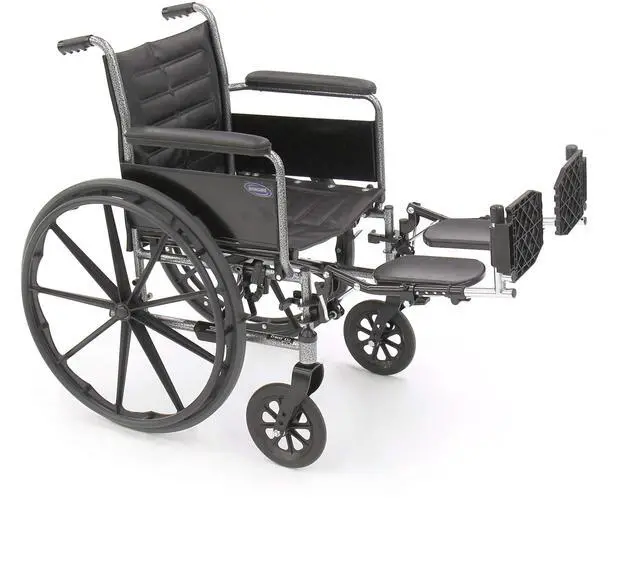 Alt view image 5 of 5 - Invacare Wheelchair Legrests, Elevating, Aluminum Footplates, Padded Calf Pads, 1 Pair, T94HAP, Black