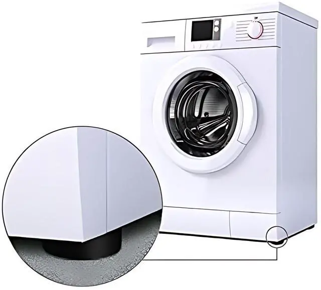 Main image of Ideaworks Washing Machine Antivibration Pads - Anti-Walk Dryer & Washer Vibration Pads - Noise Reducing Silent Feet - Sleeker Design than Washing Machine Stand or Mat - Set of 8
