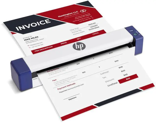 Main image of HP PS100W Mobile Document Scanner | Compact, Portable, Wireless, 1-Sided Simplex Digital Scanner for Home & Office | Rechargeable, USB & Wi-Fi, Compatible with Mac & Windows PC, Laptop & Smartphone