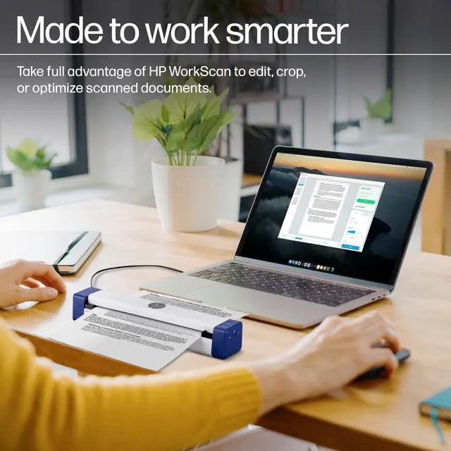 Alt view image 7 of 7 - HP PS100W Mobile Document Scanner | Compact, Portable, Wireless, 1-Sided Simplex Digital Scanner for Home & Office | Rechargeable, USB & Wi-Fi, Compatible with Mac & Windows PC, Laptop & Smartphone