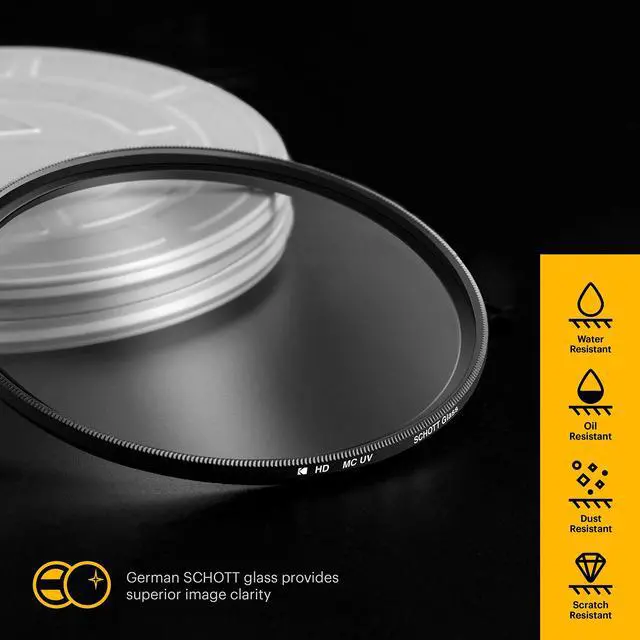 Alt view image 4 of 7 - KODAK 62mm UV Filter | German SCHOTT Glass Premium Ultraviolet Filter, Slim 18-layer Polished Coating | Absorbs Atmospheric Haze Protects Lens & Improves Sharpness & Contrast, 99% Light Transmittance