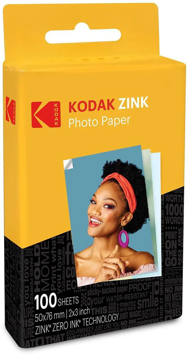 Main image of Zink 2"x3" Premium Photo Paper (100 Sheets) for KODAK PRINTOMATIC, Smile & Step Cameras & Printers