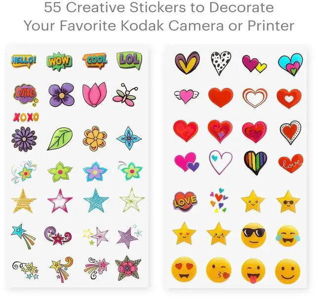 Alt view image 2 of 4 - Zink Deluxe 50+ Sticker Set  Personalize & Decorate Your Kodak, Lifeprint, Polaroid, HP, Canon, Fujifilm Instant Cameras and Printers with Fun Shapes, Cute Emojis & Trendy Designs