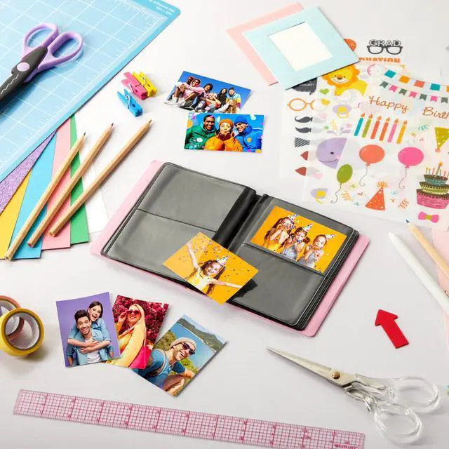 Alt view image 6 of 7 - Zink 2x3 Mini Photo Album 64-Pocket w/ Transparent Window Cover for 2x3 ZINK Zero Ink Photo Paper (Pink) Compatible w/ Kodak, Lifeprint, Polaroid, HP, Canon, Fujifilm 2x3" photos