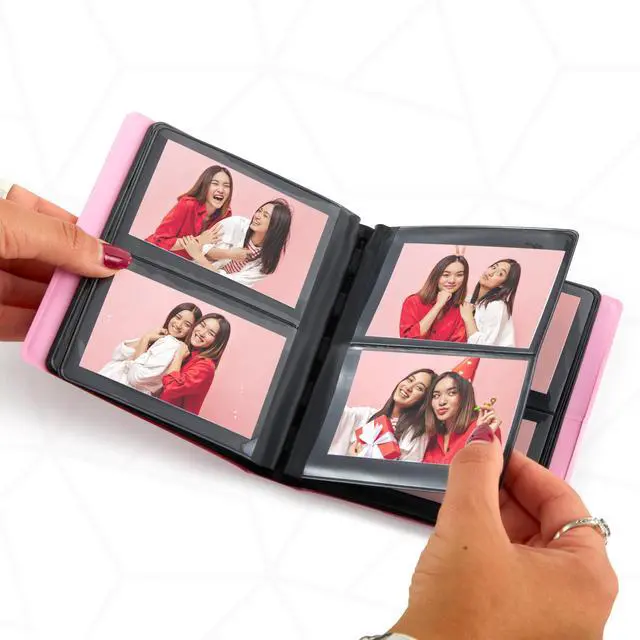Alt view image 5 of 7 - Zink 2x3 Mini Photo Album 64-Pocket w/ Transparent Window Cover for 2x3 ZINK Zero Ink Photo Paper (Pink) Compatible w/ Kodak, Lifeprint, Polaroid, HP, Canon, Fujifilm 2x3" photos