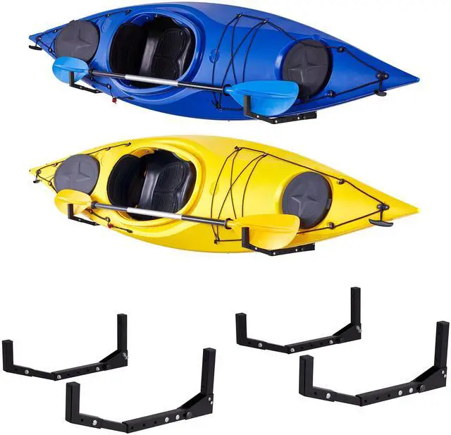Main image of RaxGo Kayak Wall Hanger, Heavy Duty Wall Mounted Kayak Storage Rack Hooks for Kayaks & Canoes , Indoor, Outdoor, Garage, Adjustable Length